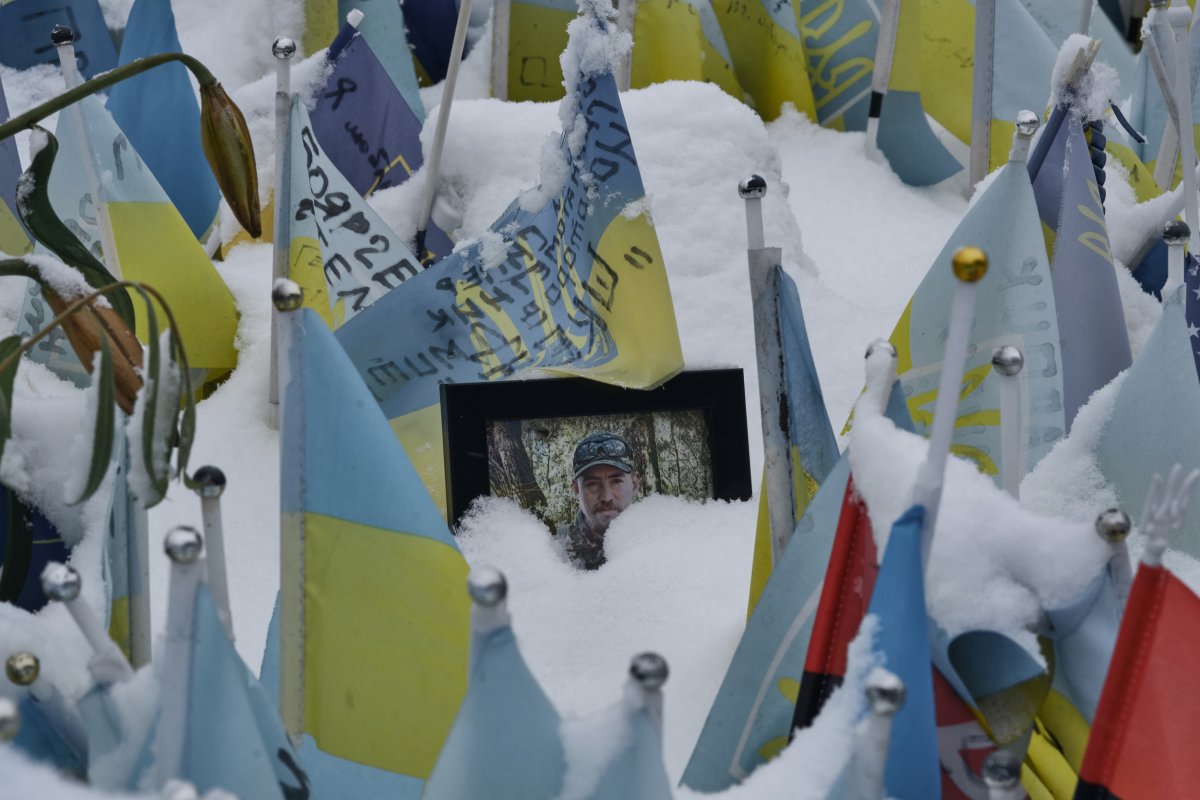 Ukraine memorial flags in Kyiv in November