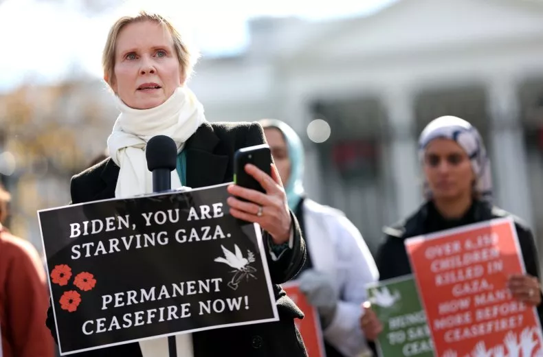 Cynthia Nixon launches hunger strike over Gaza cease fire