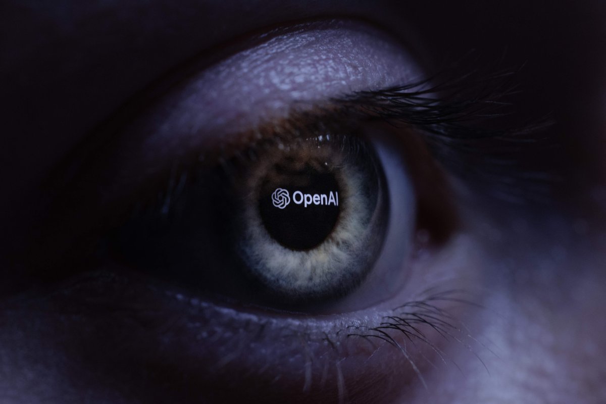 'OpenAI logo projected onto a human eye