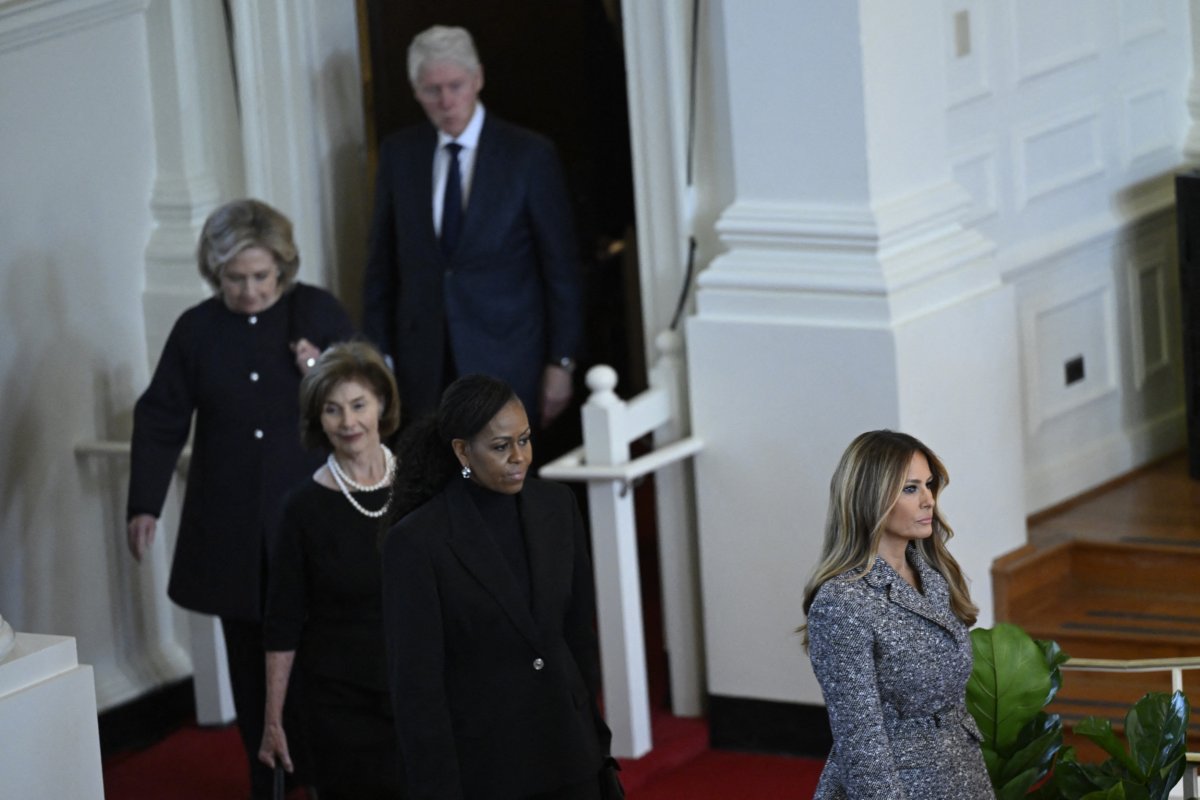 Former first lady attends Carter's funeral