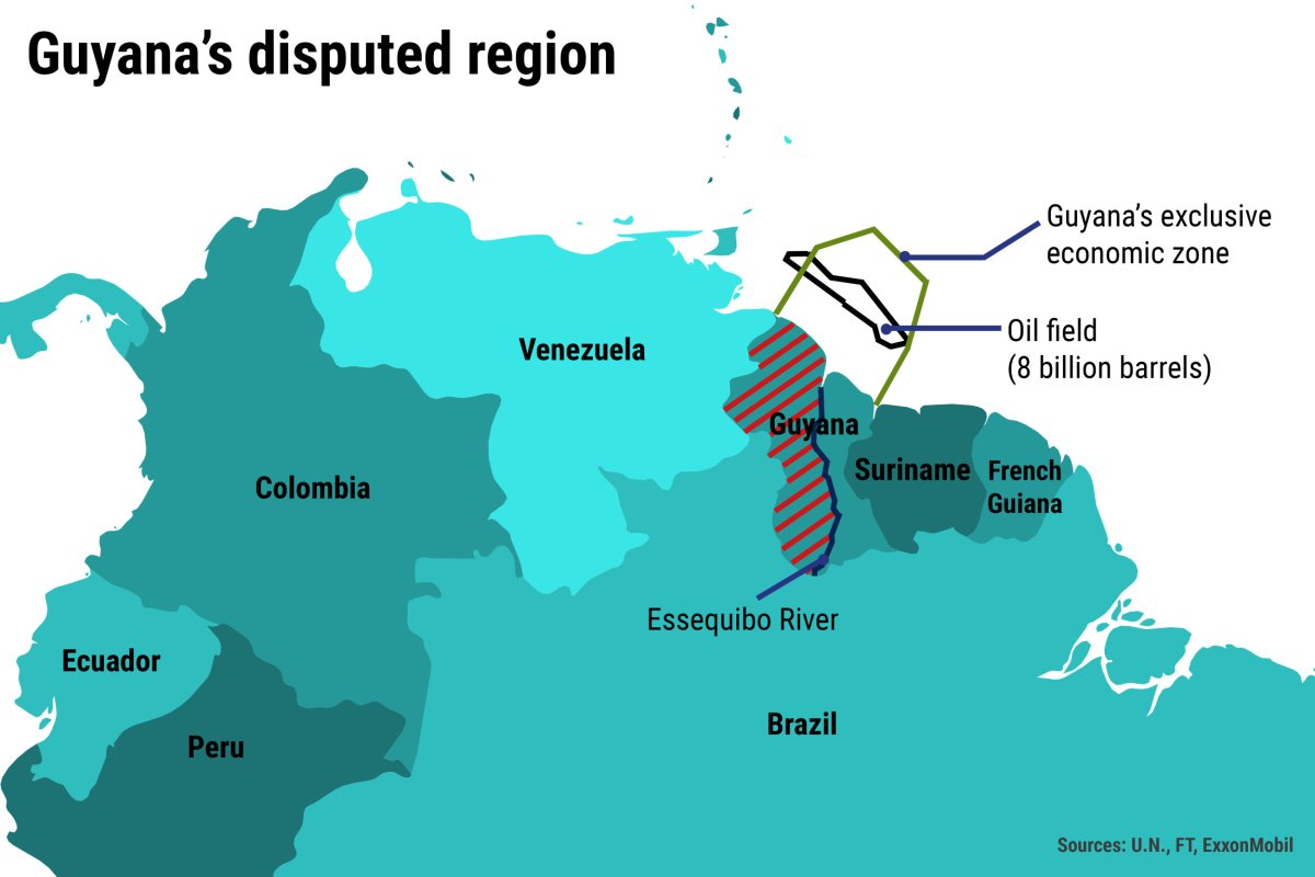Venezuela Guyana disputed region map