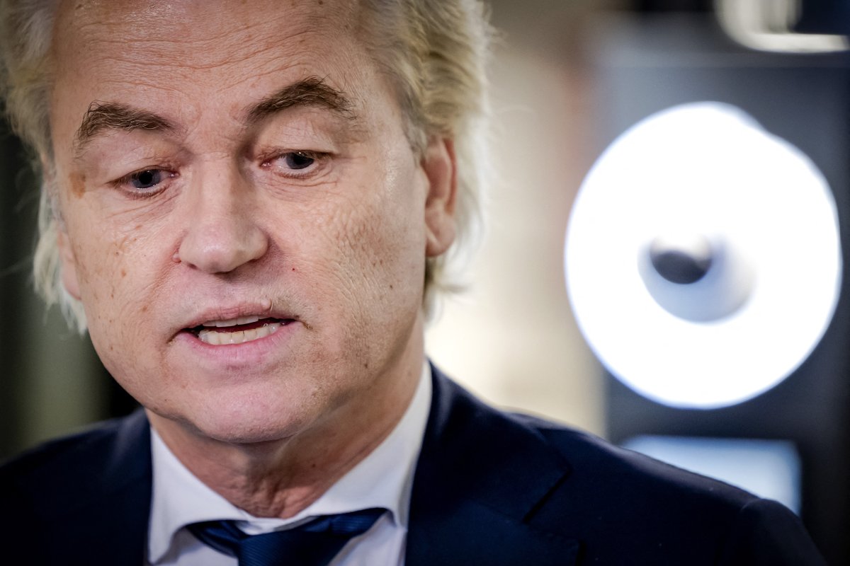 Party leader Geert Wilders (PVV) delivers remarks 