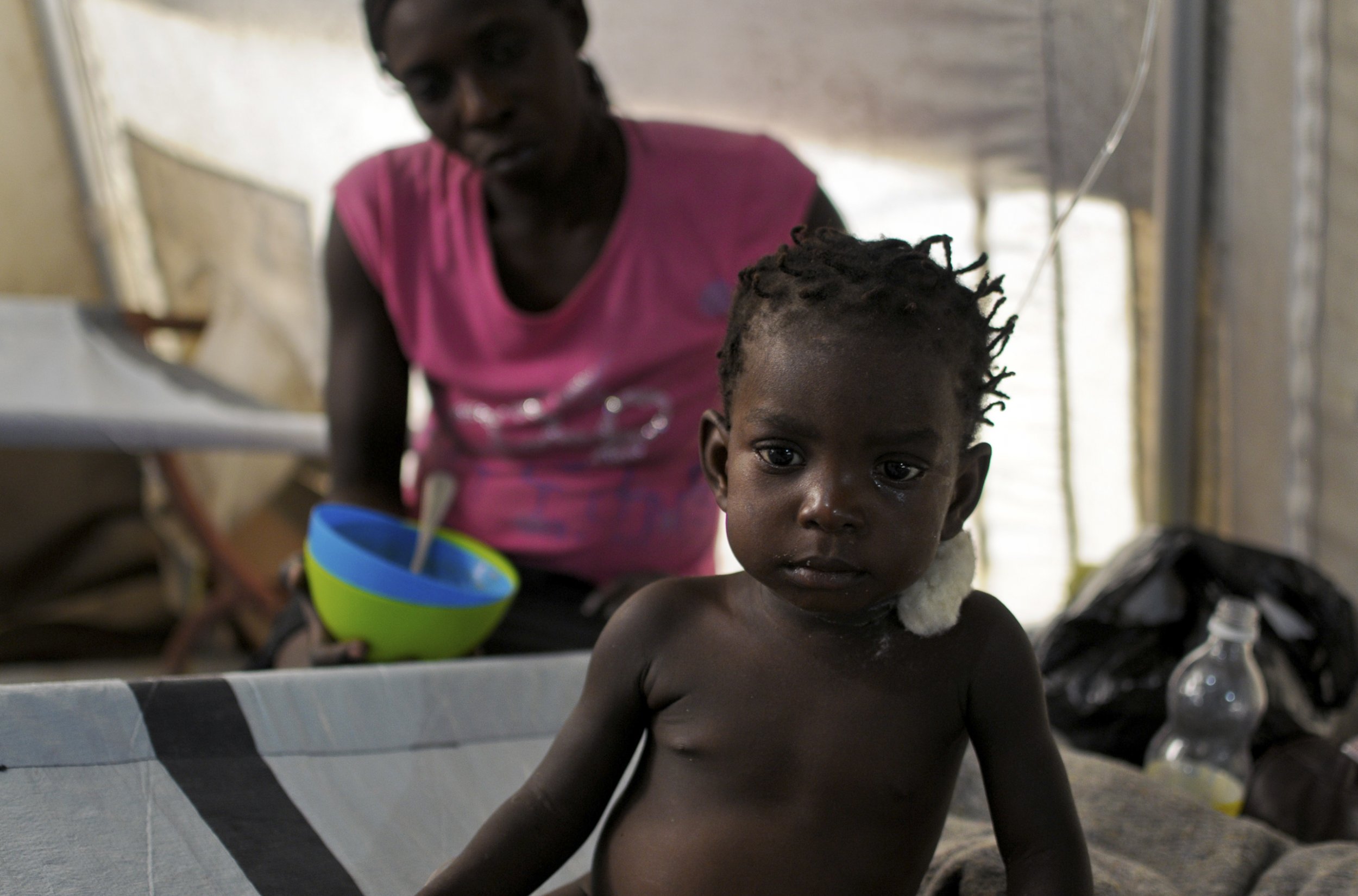 Haitian girl with cholera