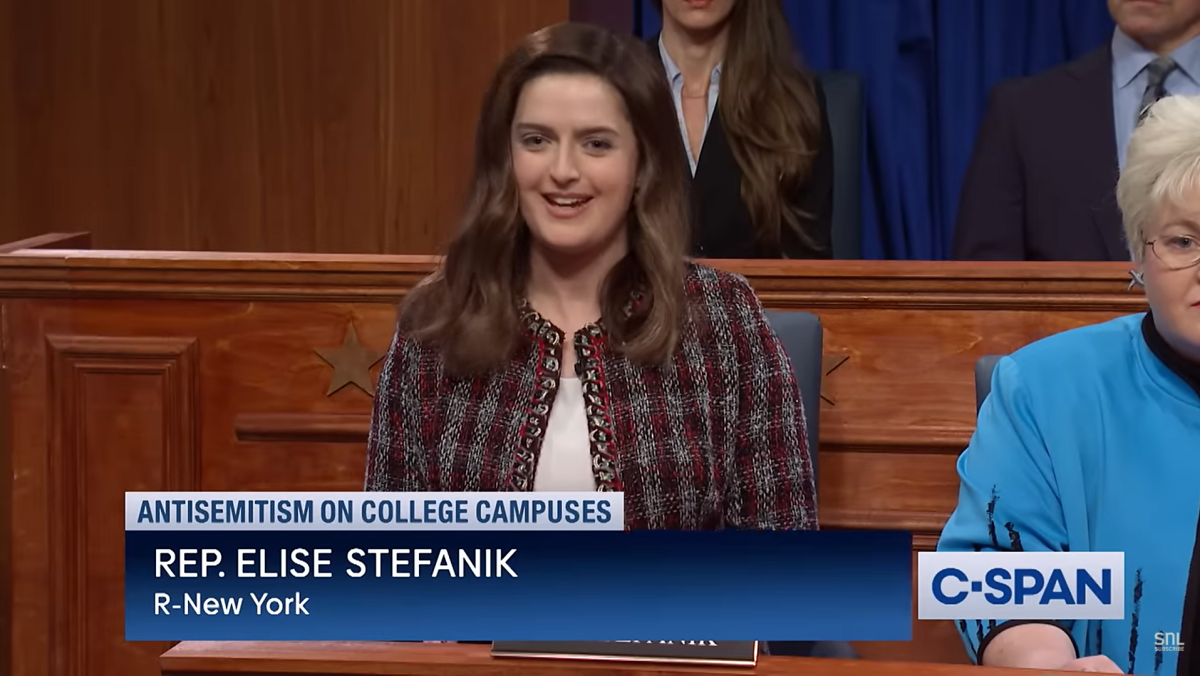 Chloe Troast as Elise Stefanik in SNL