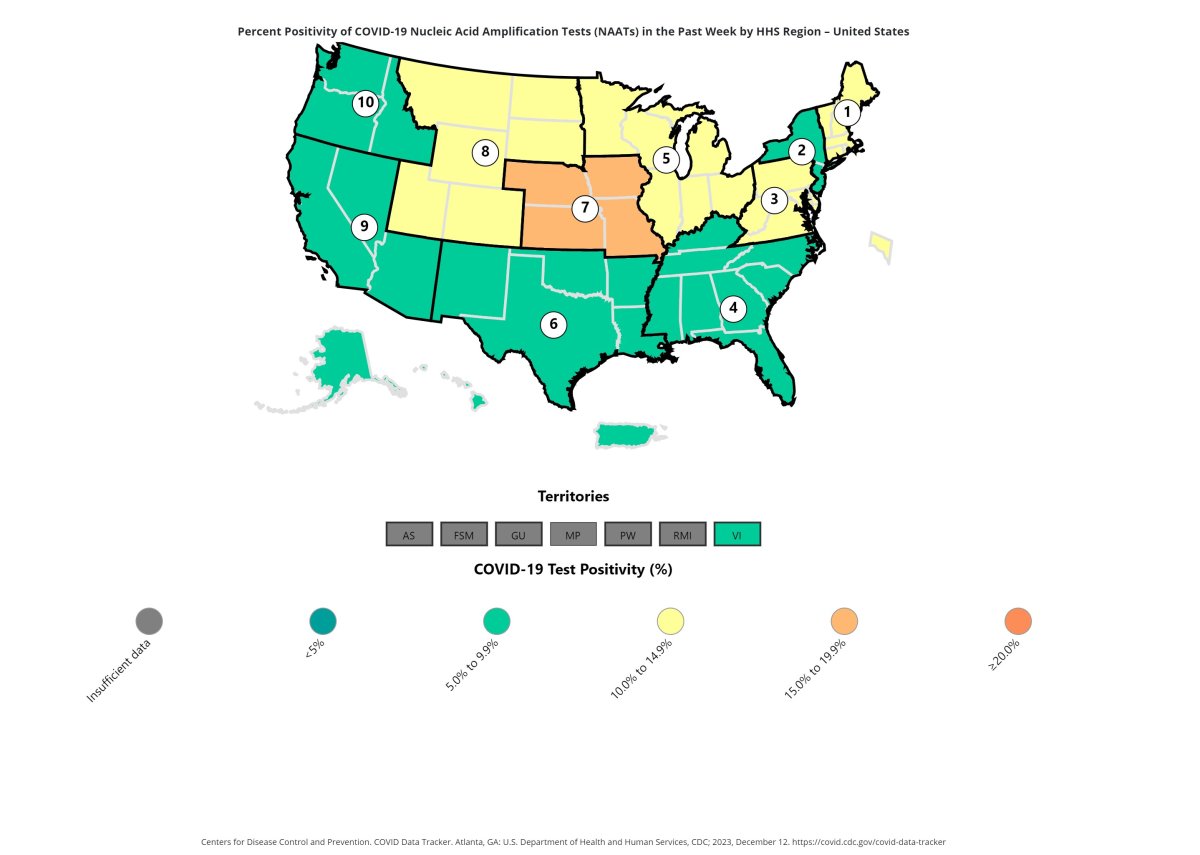 CDC Covid map positive tests