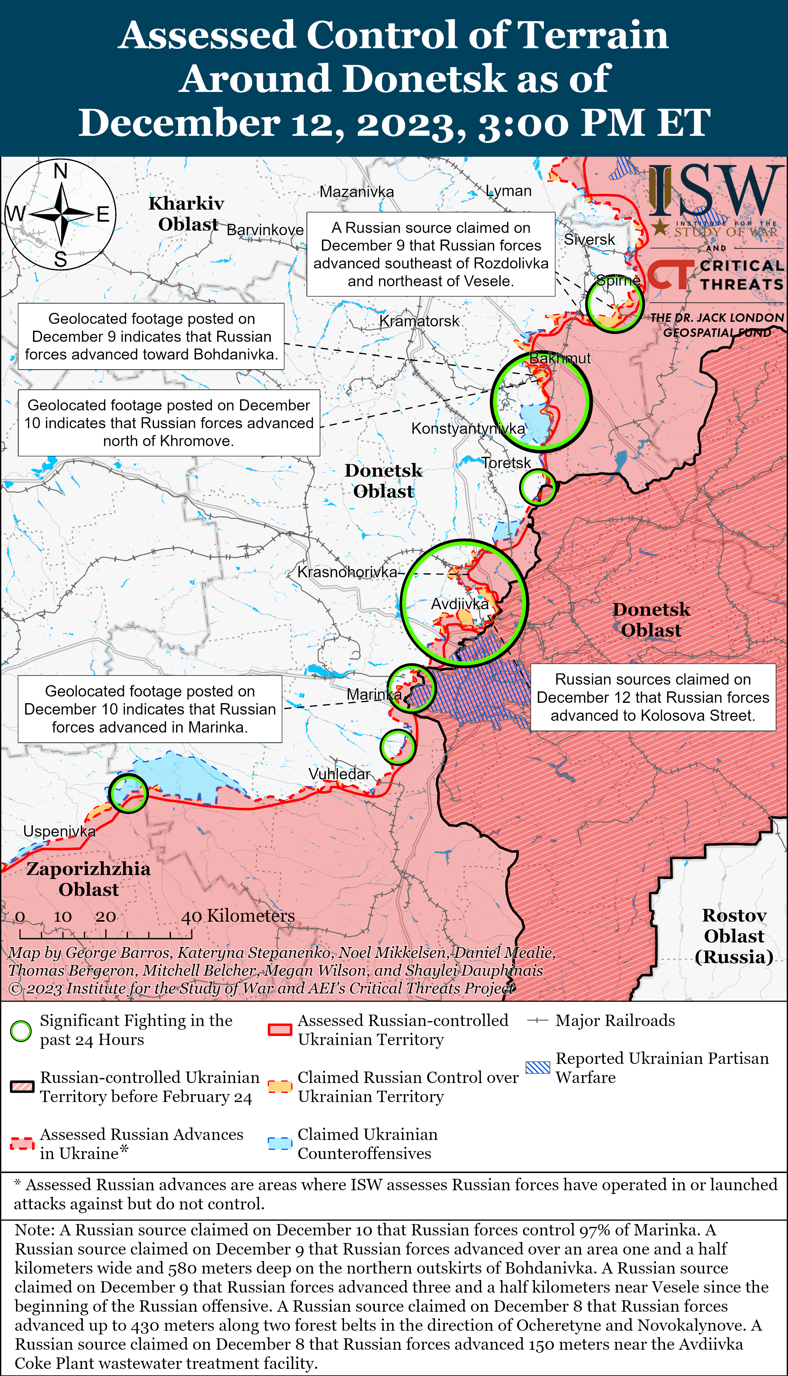 Ukraine War Maps Show Avdiivka Fighting Amid Costly Russian Offensive   Institute Study War Map 