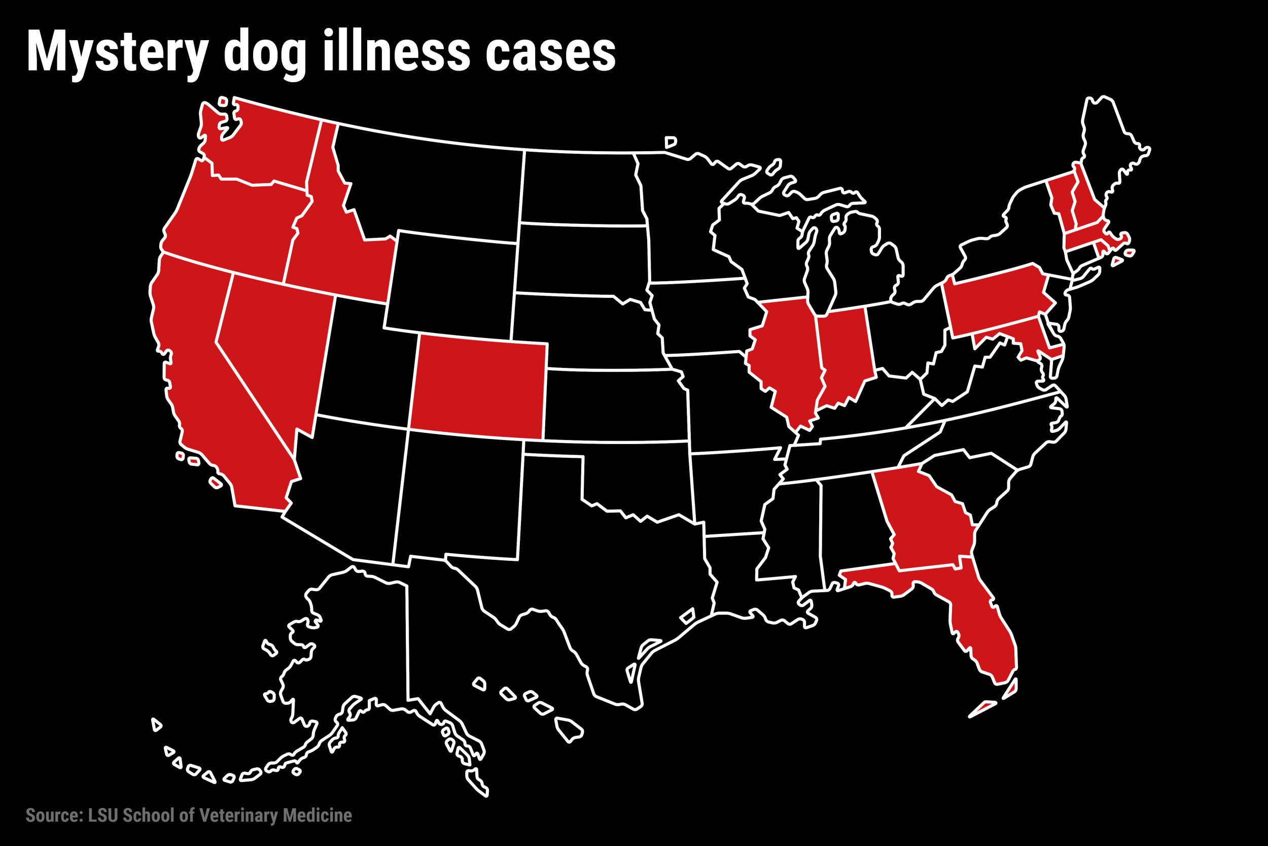 Dog Respiratory Illness Maps Show Its Spread to 16 States
