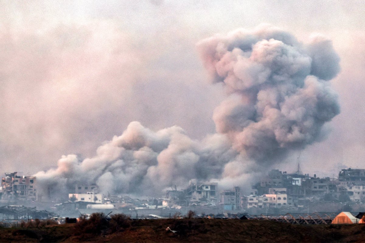 Smoke billows over the northern Gaza Strip 