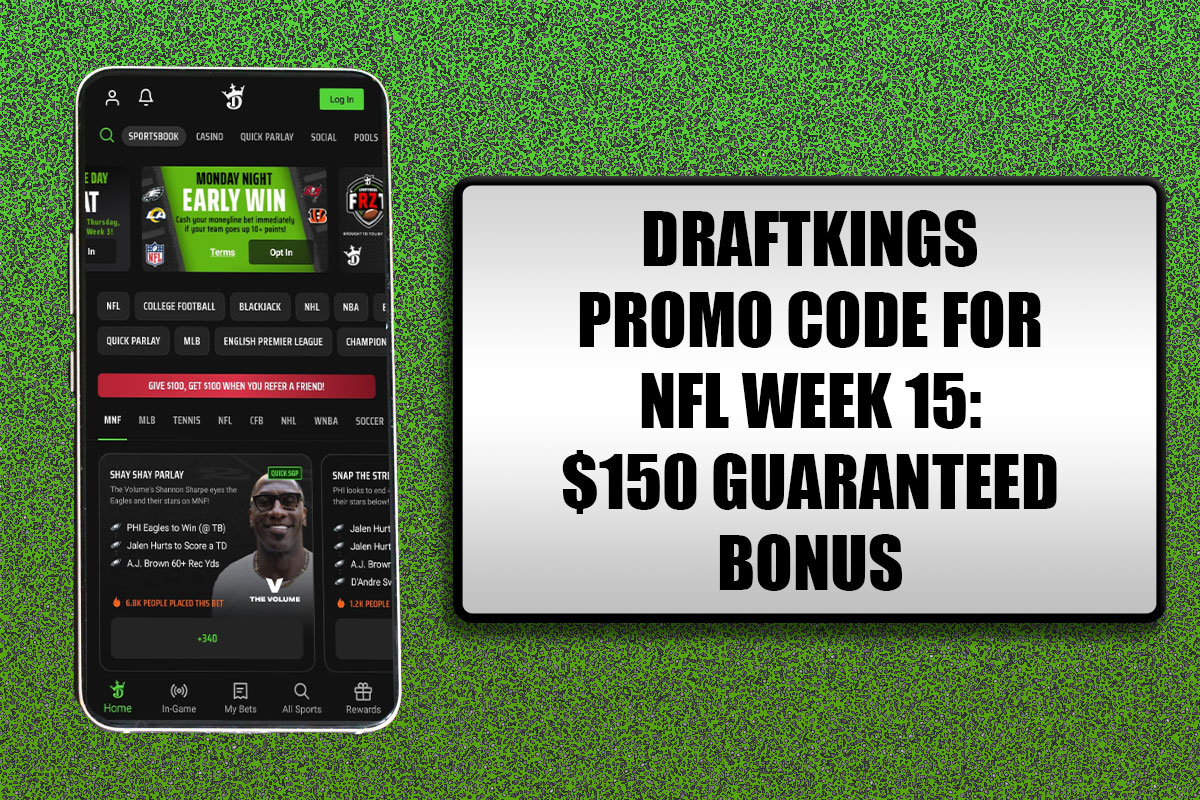 DraftKings Promo Code for NFL Week 15: Snag $150 Guaranteed Bonus Any Game