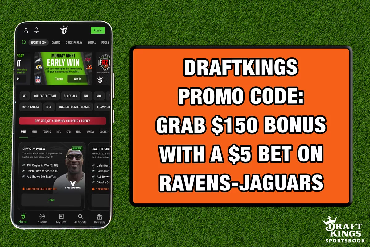 DraftKings Promo Code: Grab $150 Bonus with a $5 Bet on Ravens-Jaguars - Vimarsana News