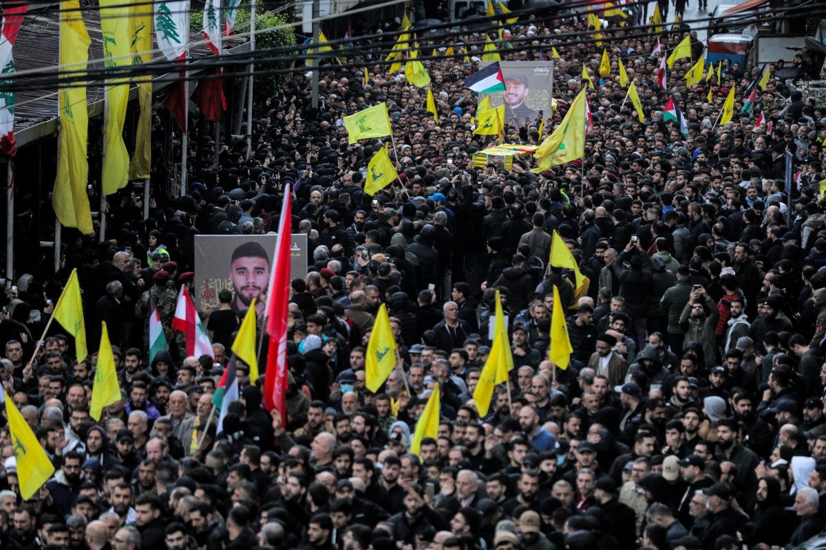 Hezbollah, funeral, for, fighters, killed, by, Israel