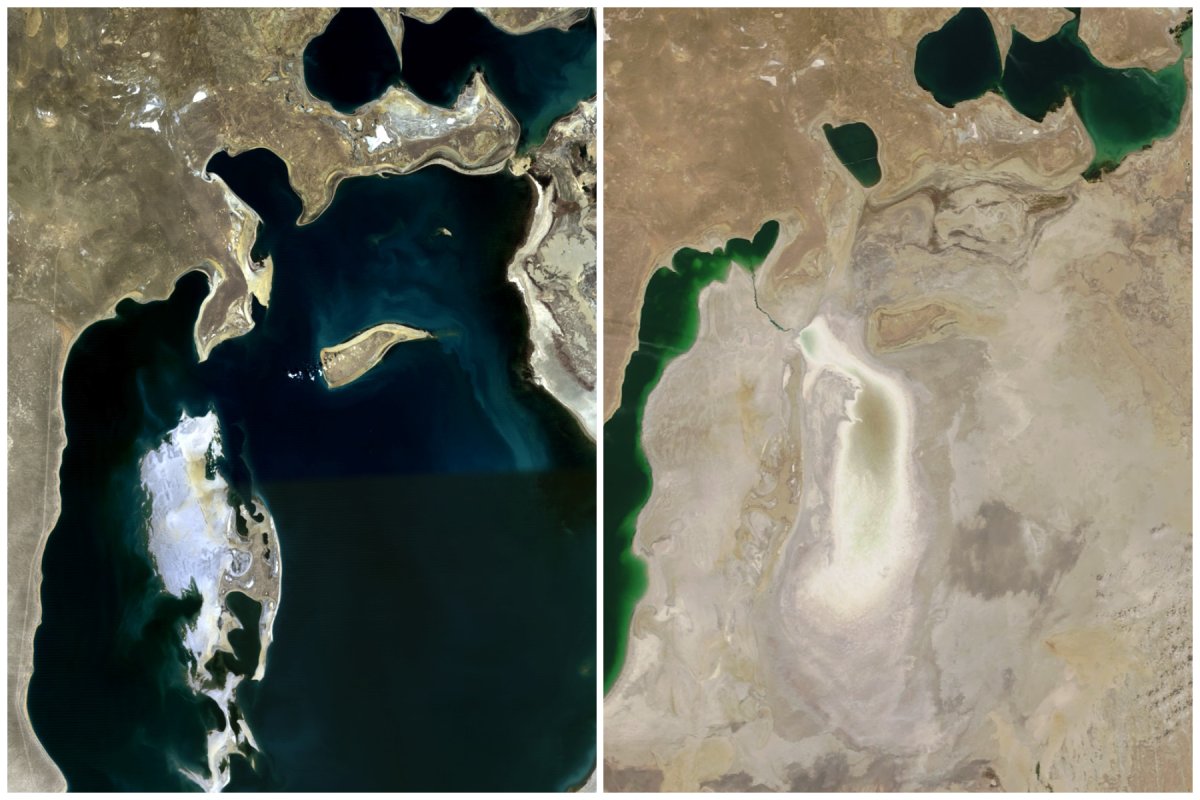アラル海が縮む