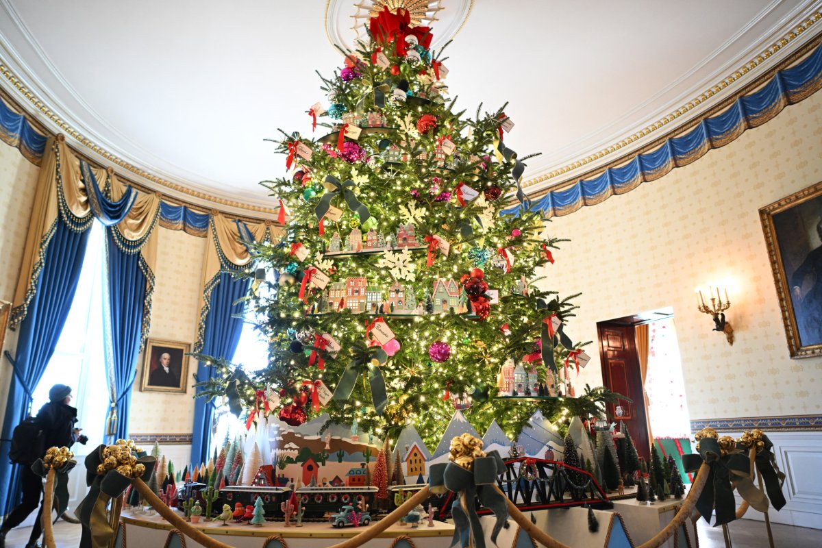 The White House Christmas tree is seen 