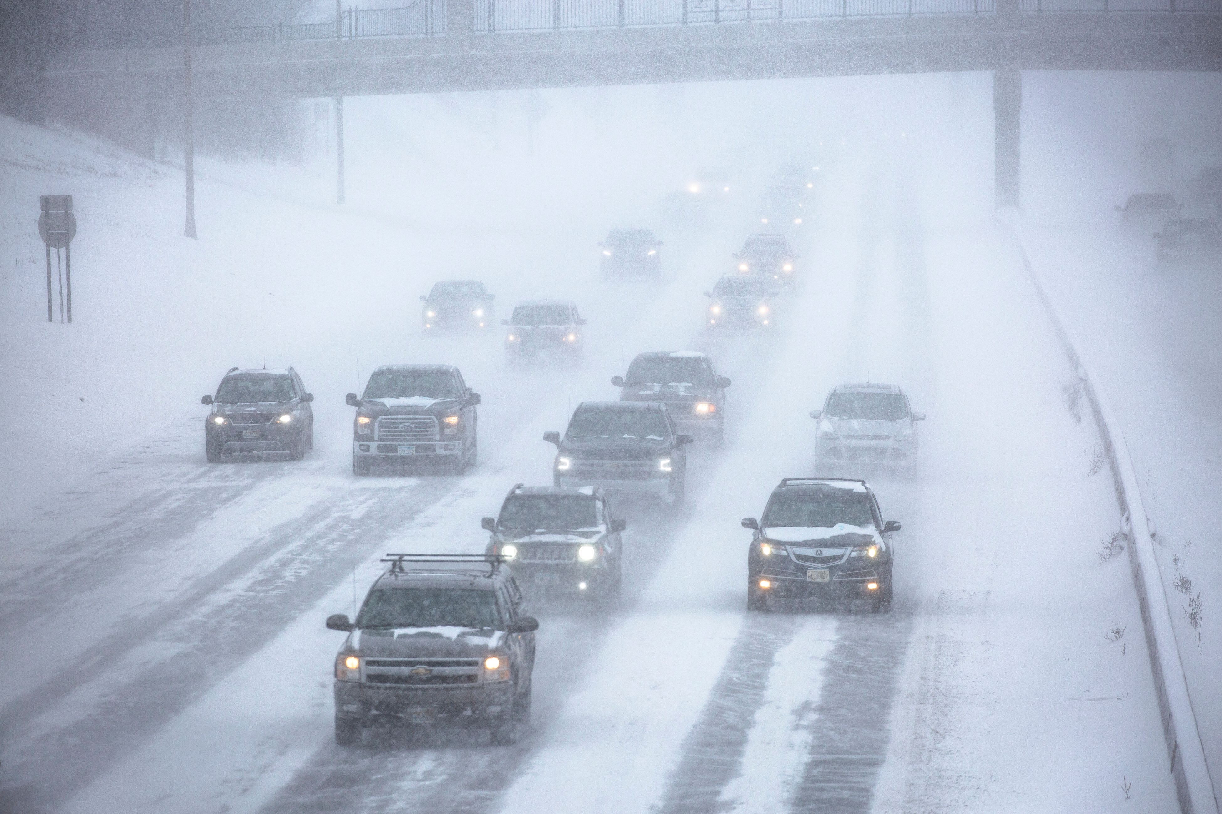The map exhibits a “dangerous” winter storm affecting seven states