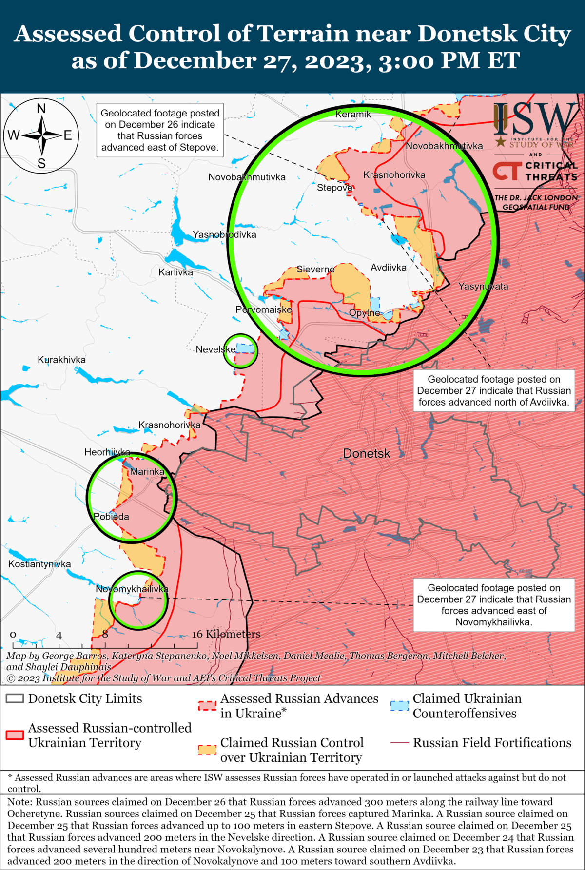 ISW Map Avdiivka Marinka