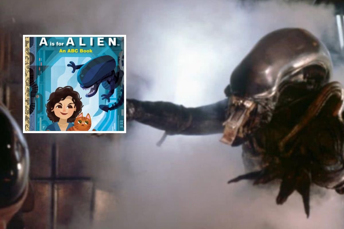 Alien 1979 movie screenshot and Alien book