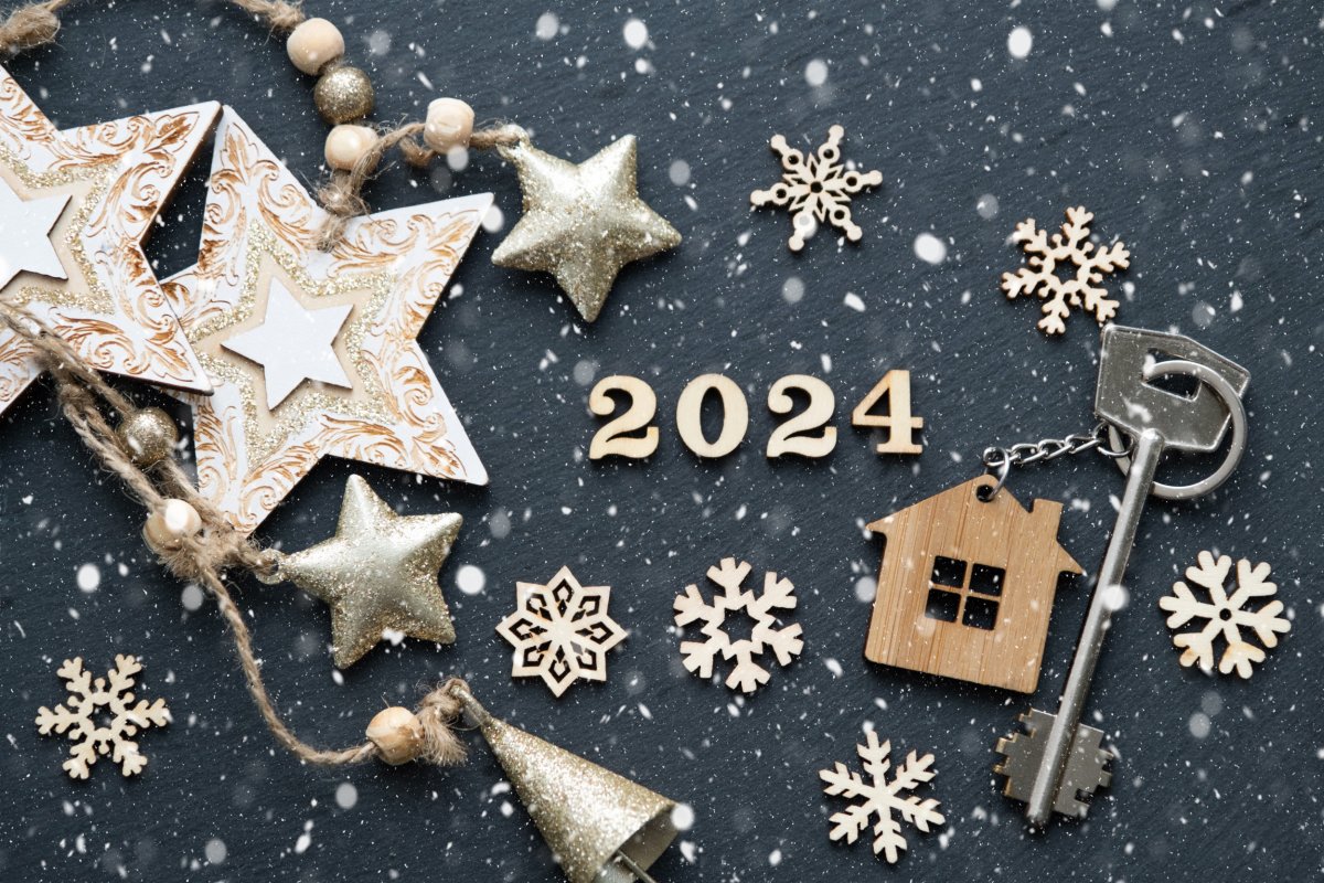stock image house key 2024 new year