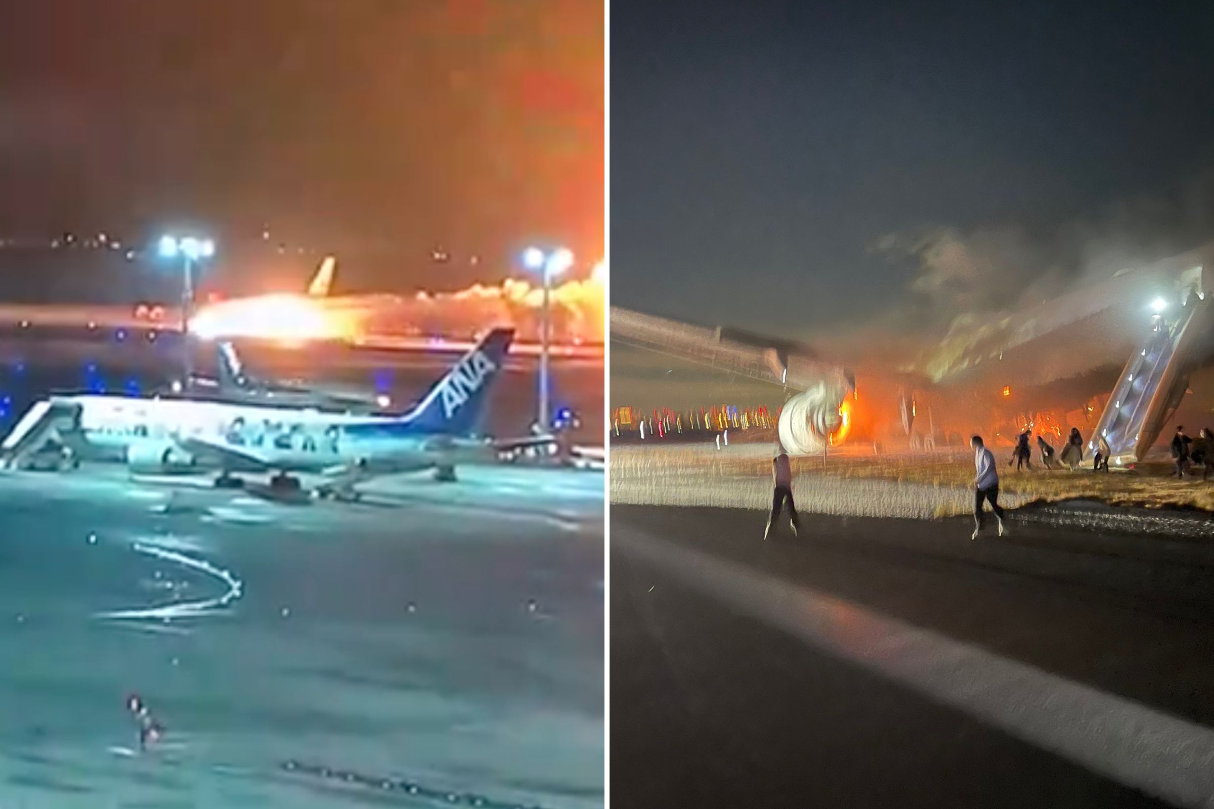 Japan Airlines Fire Video Shows Plane Burst Into Flames After Runway ...