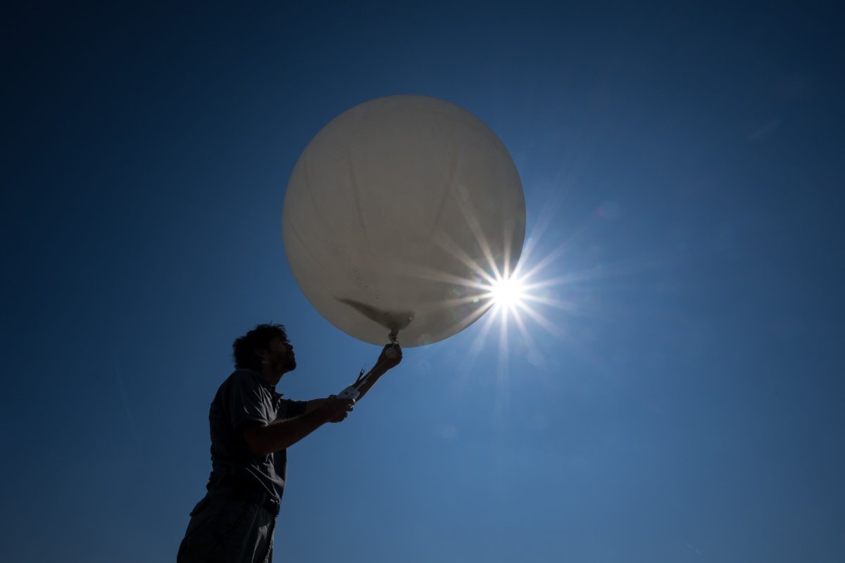 Meteorologist Launches Weather Balloon