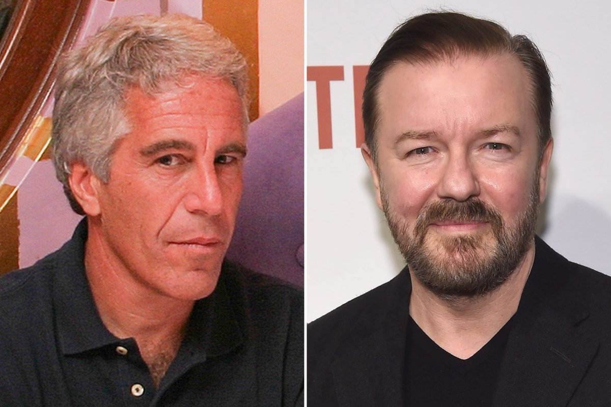 Jeffrey Epstein and Ricky Gervais