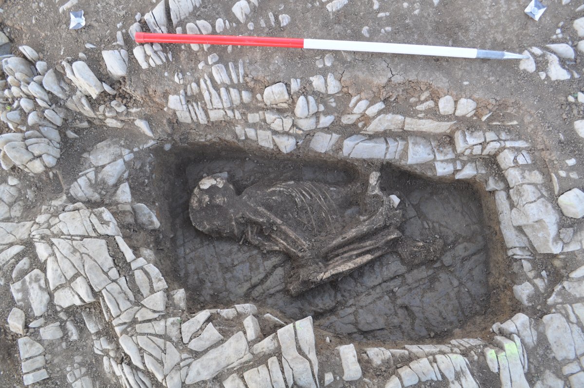 A "crouched" medieval burial in Wales