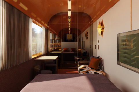 A suite aboard Orient Express Dolce Vita.