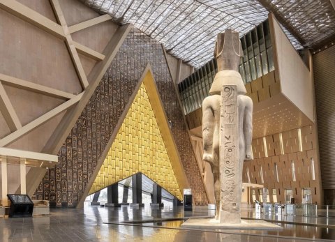 The entrance of the Grand Egyptian Museum.