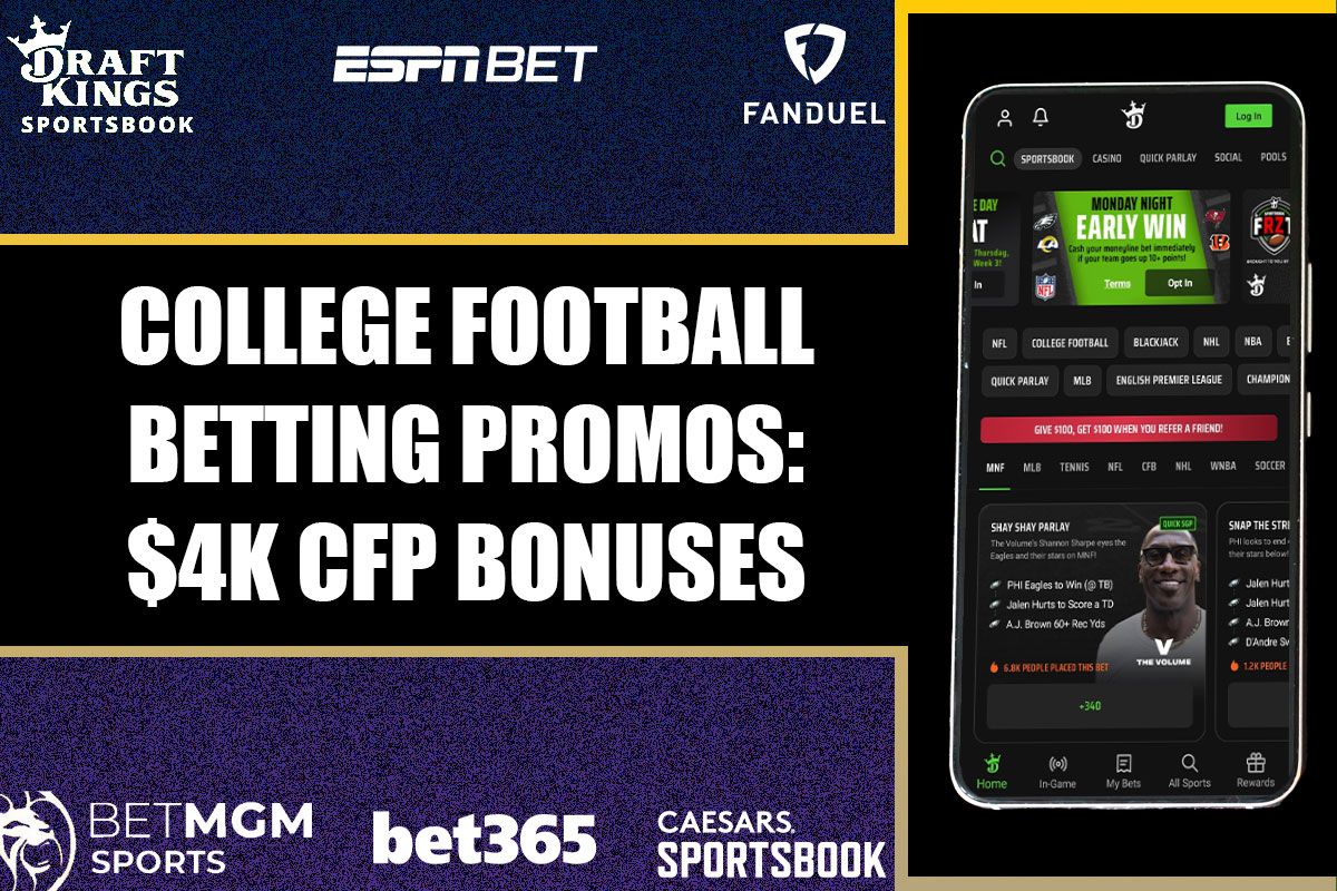 College Football Betting Promos: Snag $4K CFP Bonuses From ESPN BET, More