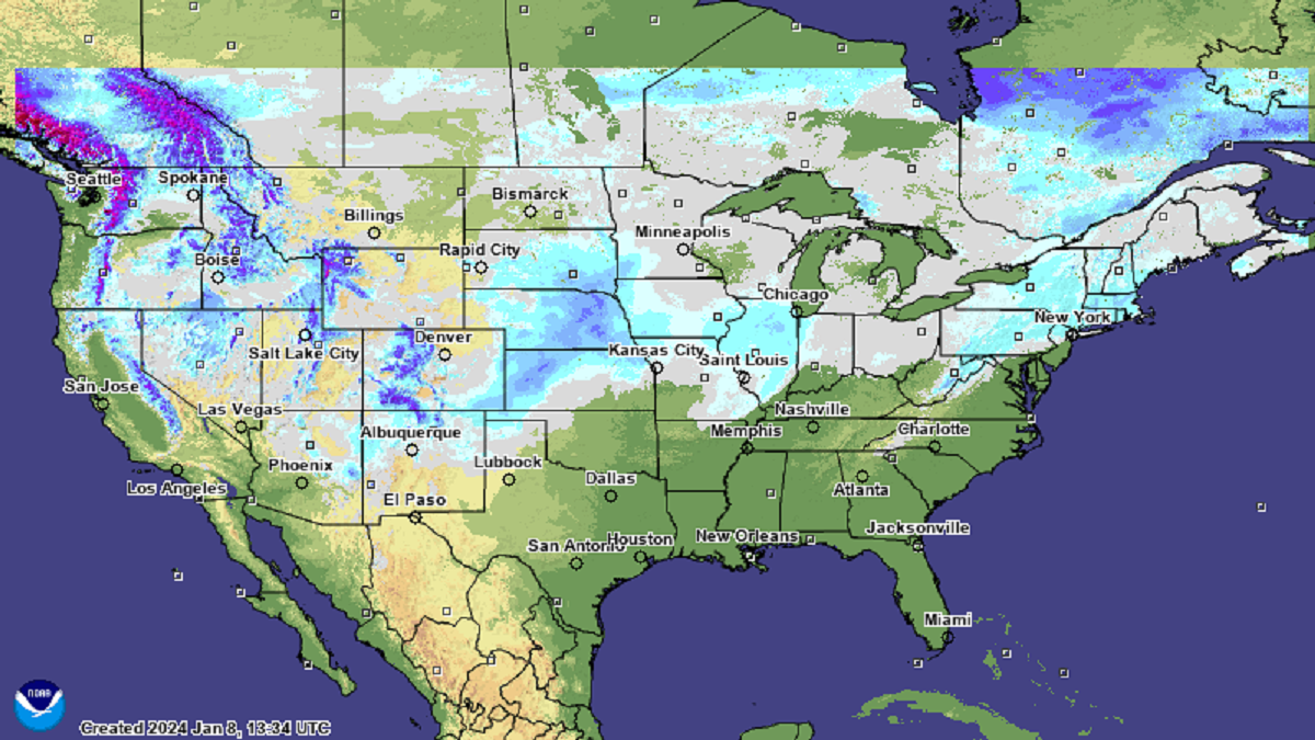 Snow Map Shows Depth Across US As Multiple Winter Storms To Hit - Newsweek