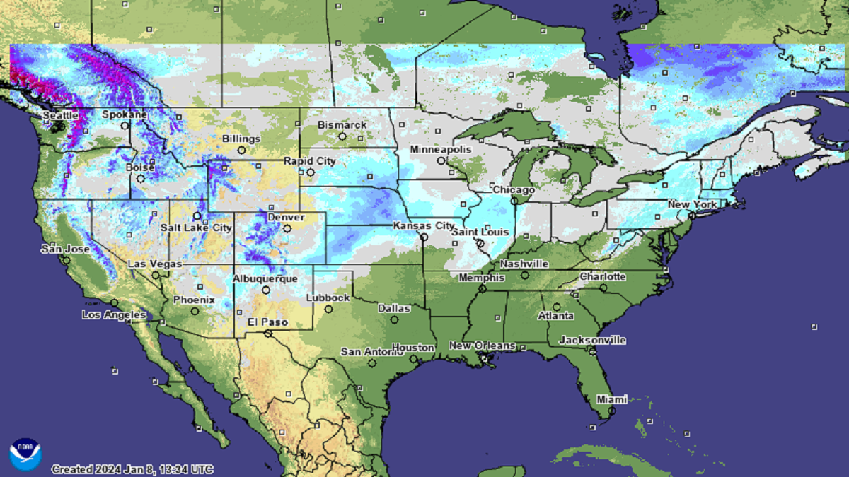 Snow Map Shows Depth Across US as Multiple Winter Storms to Hit