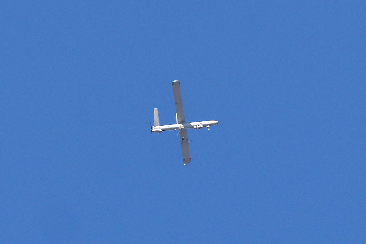 Israel, Elbit, Hermes, drone, flies, over, Gaza