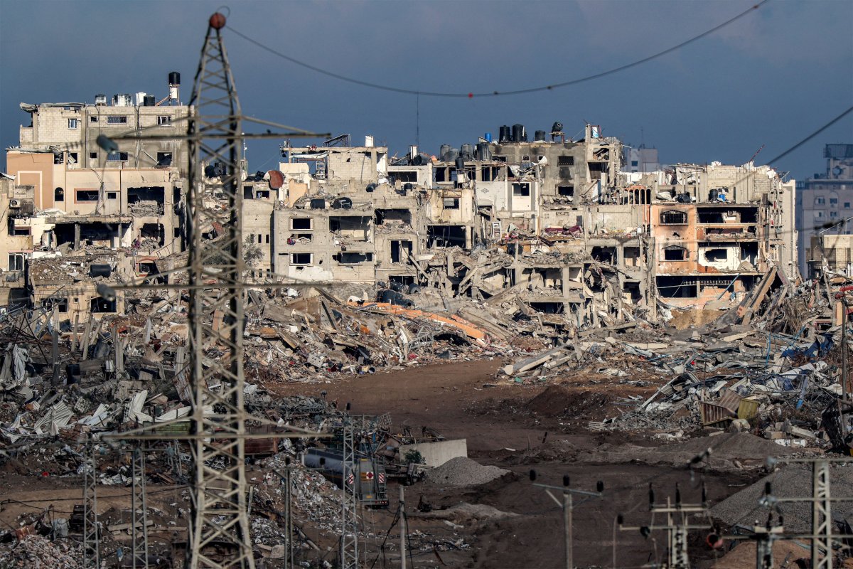 Vista del centro de Gaza después de las huelgas israelíes