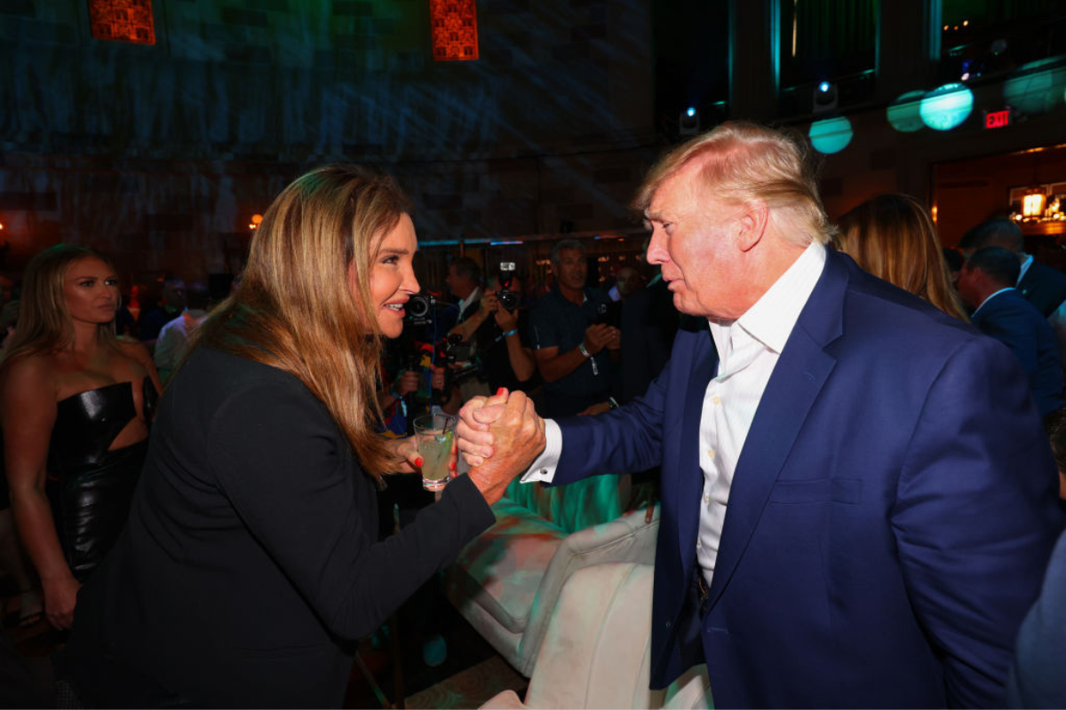 Caitlyn Jenner shakes hands with Donald Trump