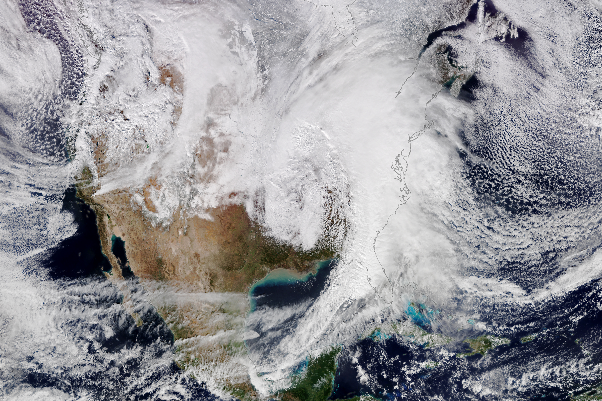 NASA Releases Image Of US Deadly Winter Storm From Space Newsweek   Winter Storm Hitting East Coast 