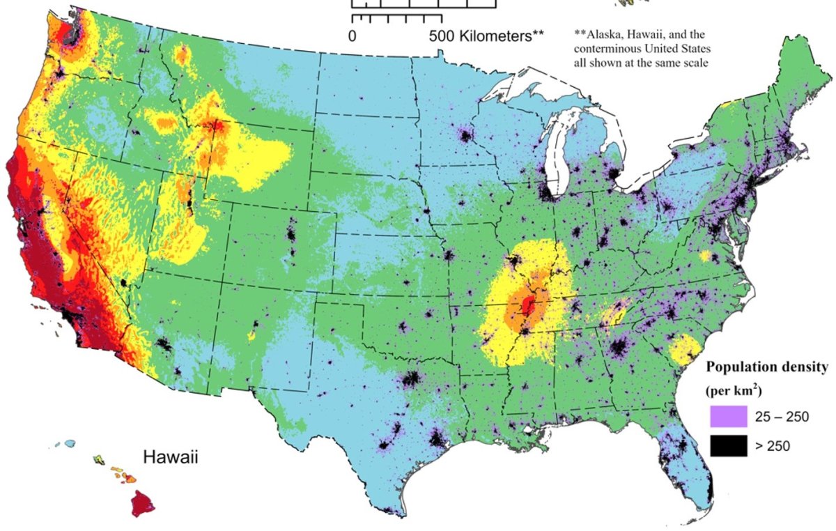 Damaging Earthquakes Could Strike Nearly 75% of the US, USGS Map Shows
