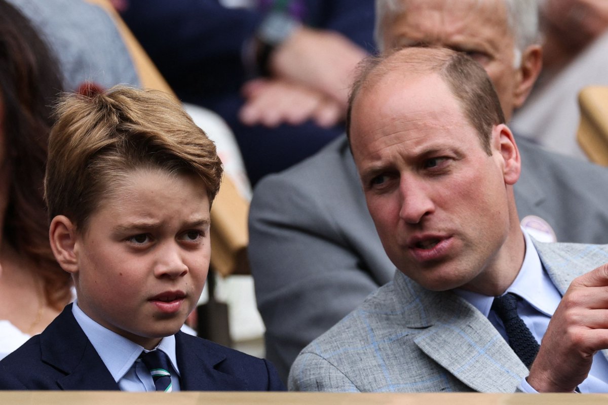 Prince William Talks to Prince George