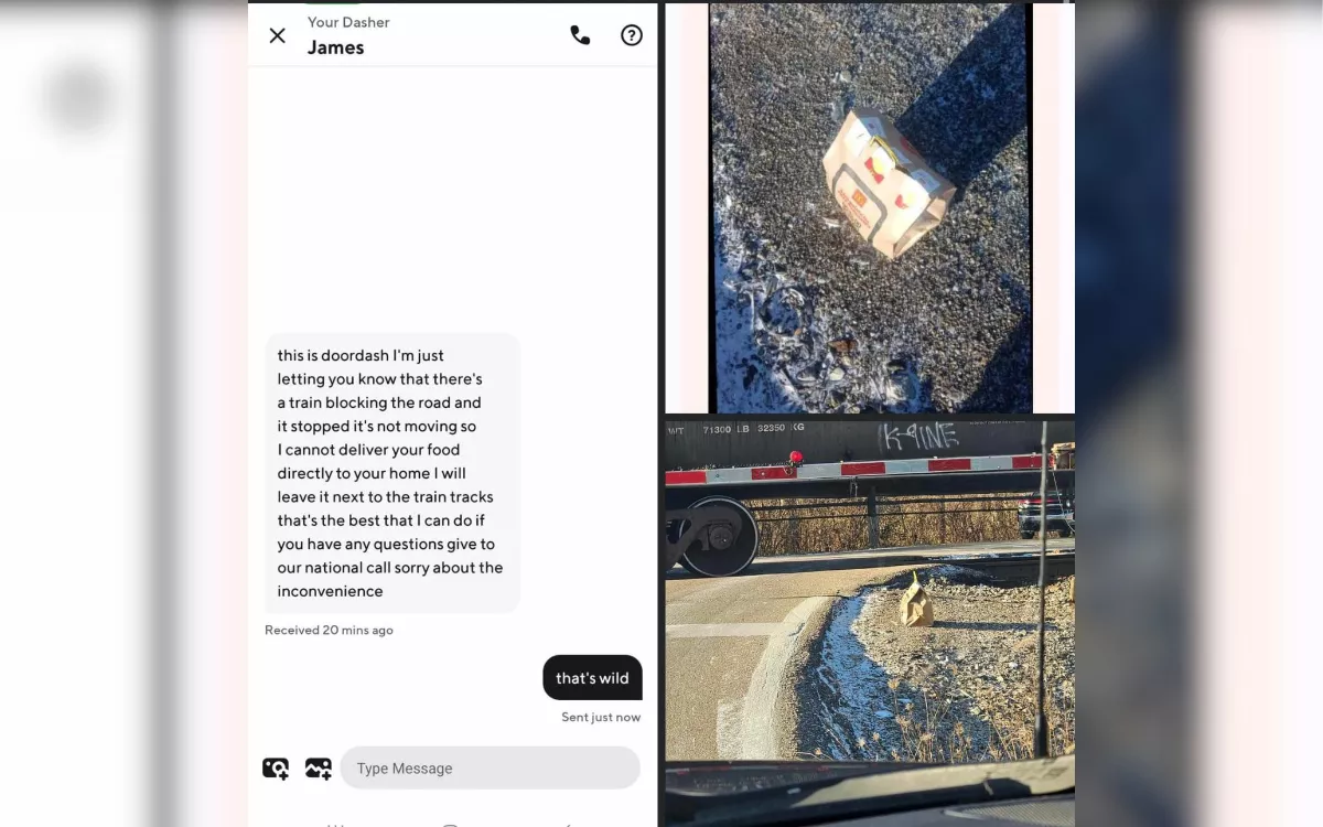 DoorDash Driver Leaves Food by Train Tracks '3/4 Mile' From Customer's Home - Vimarsana News