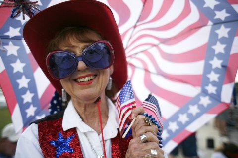 Shirley Anderson watches during the Independence Day 