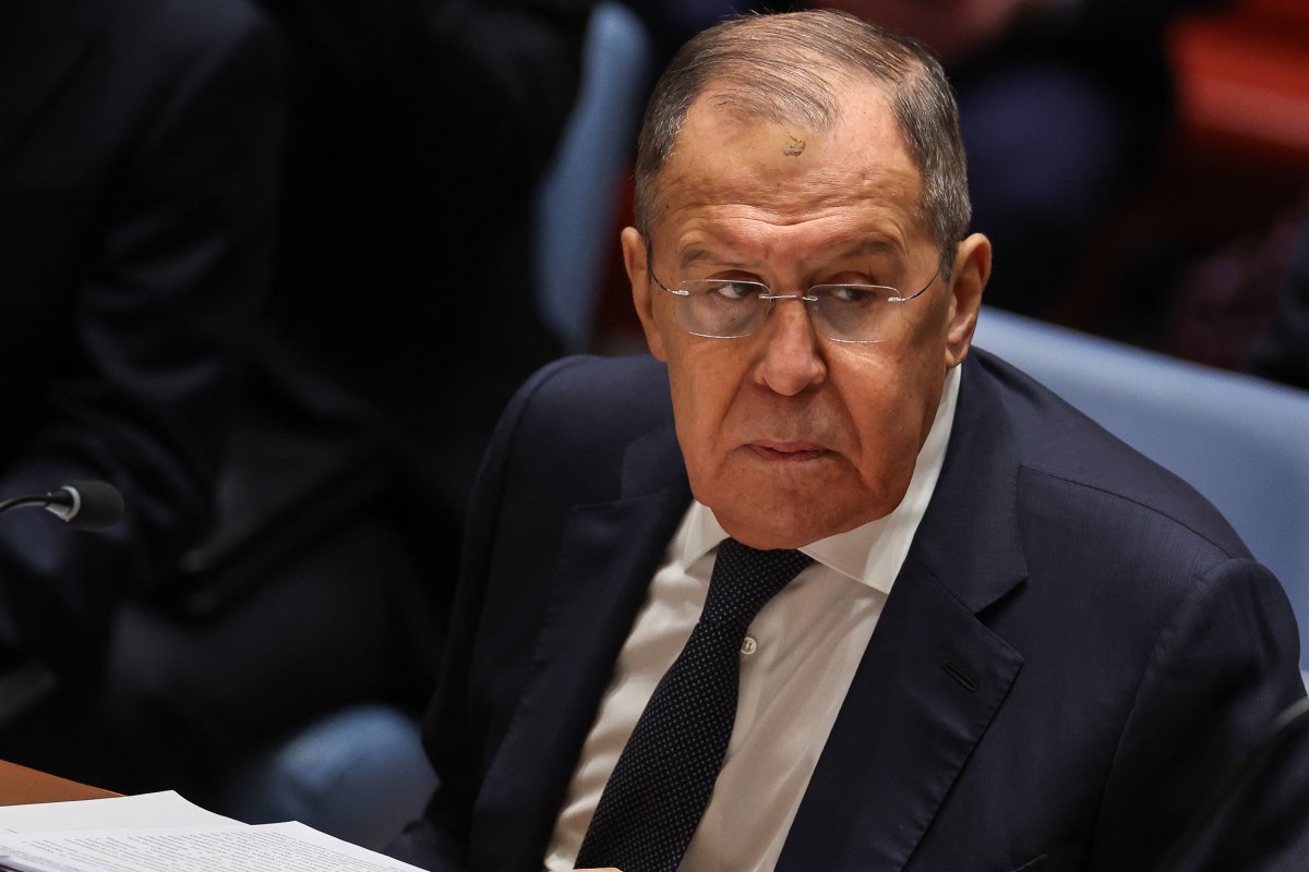 Sergey Lavrov attends a UN meeting 