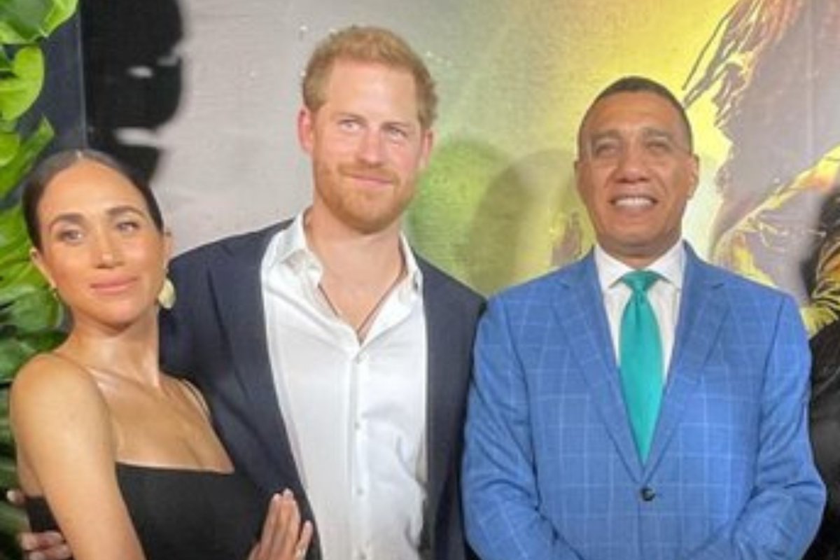 Prince Harry and Meghan With Jamaican PM