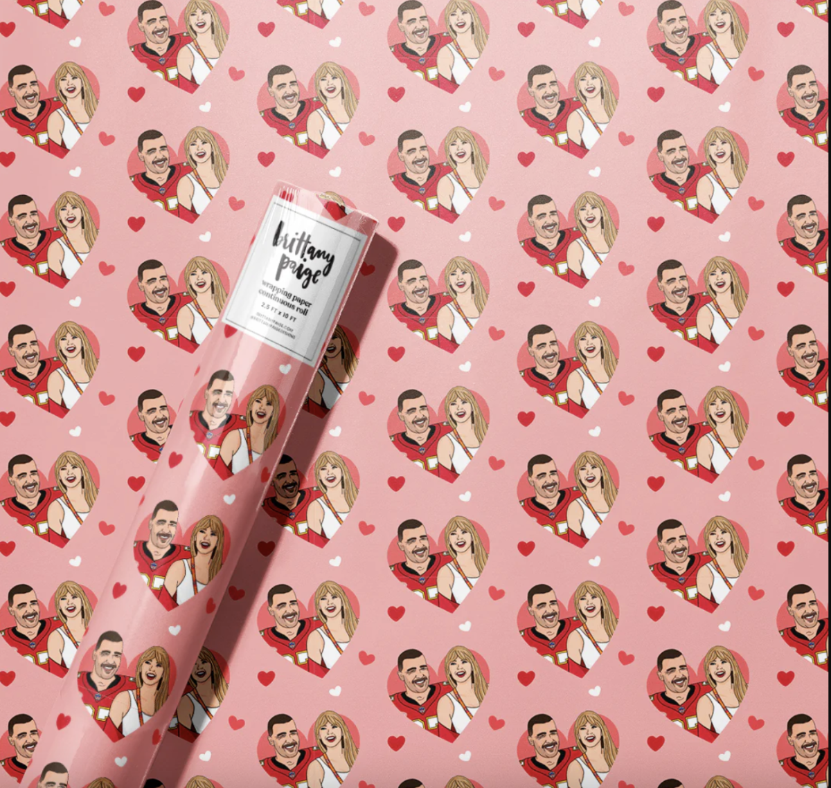 travis kelce and taylor swift wrapping paper