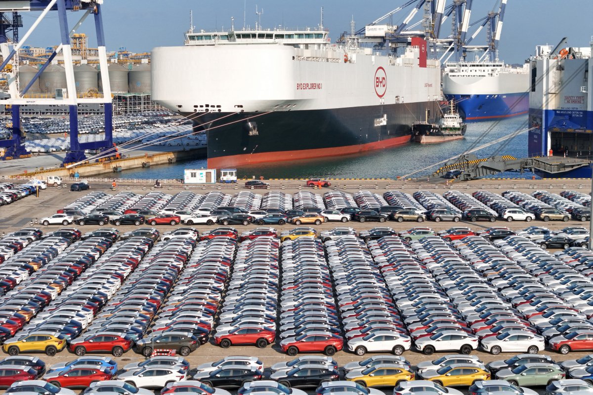 BYD Cars Being Shipped Through Yantai Port