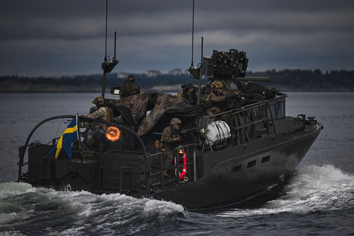 Swedish and US marines during military exercises