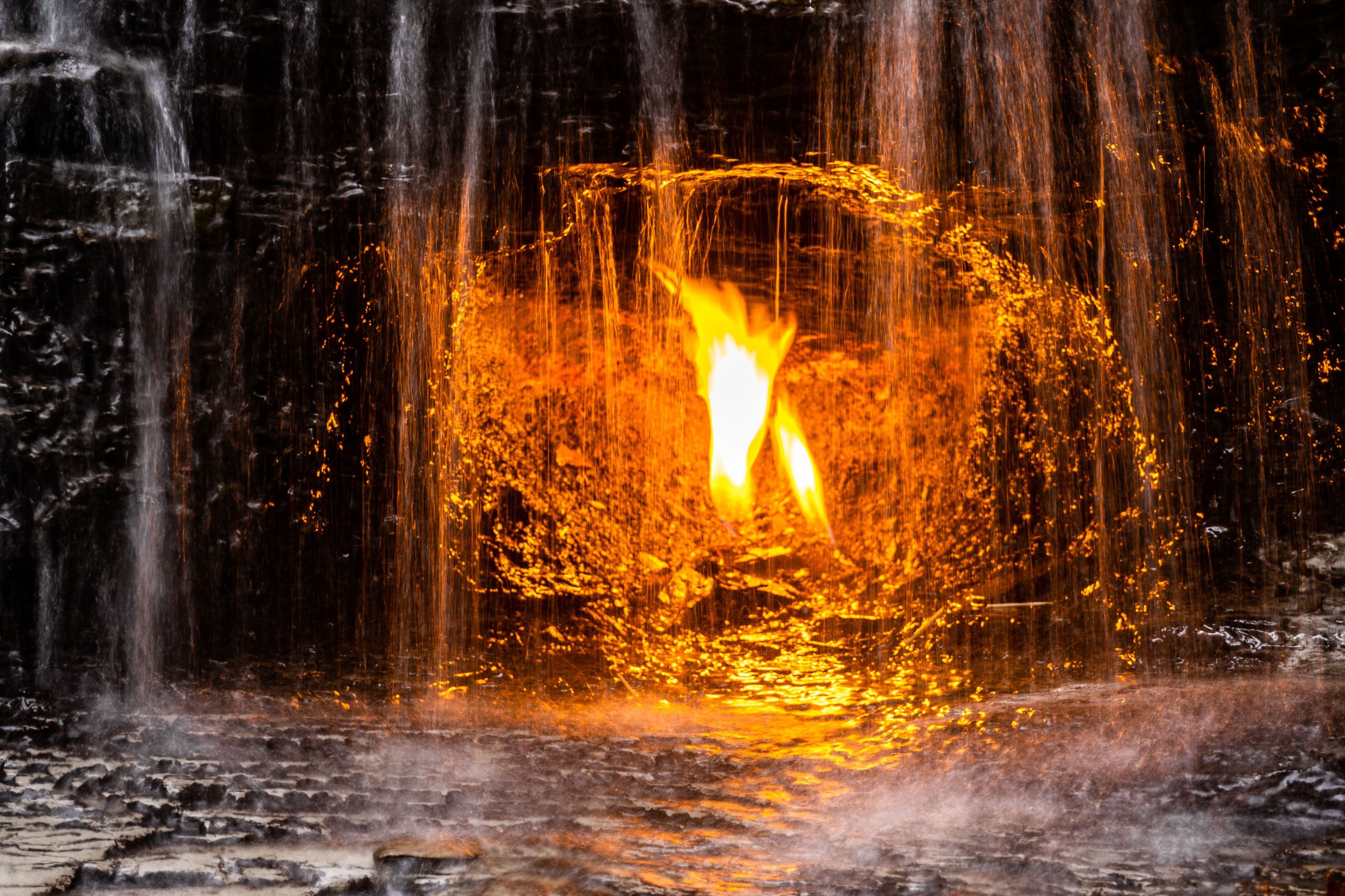 Eternal flame at Chestnut Ridge Park, NY.