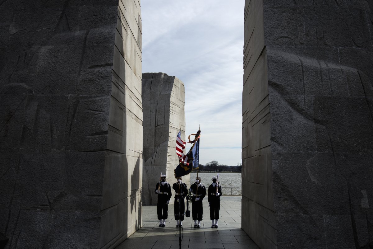 U.S. Navy color guard at MLK memorial