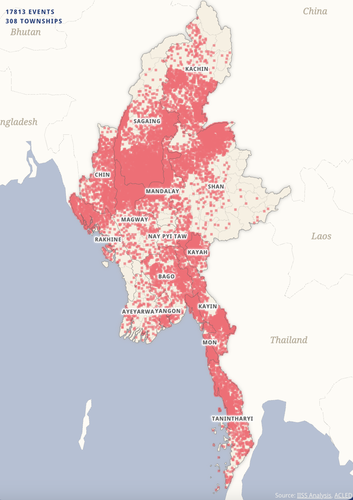 Myanmar Conflict Map Shows Widespread Fighting