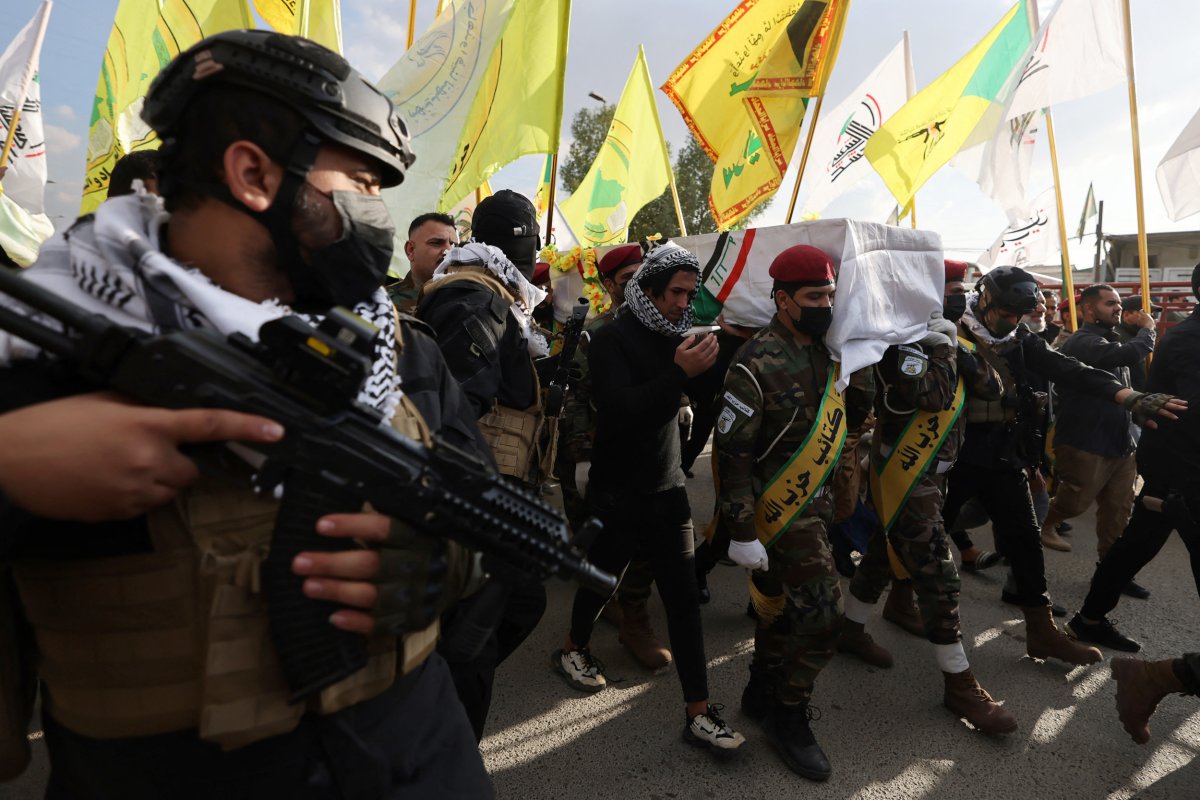 Kataib, Hezbollah, funeral, after, US, strikes, Iraq