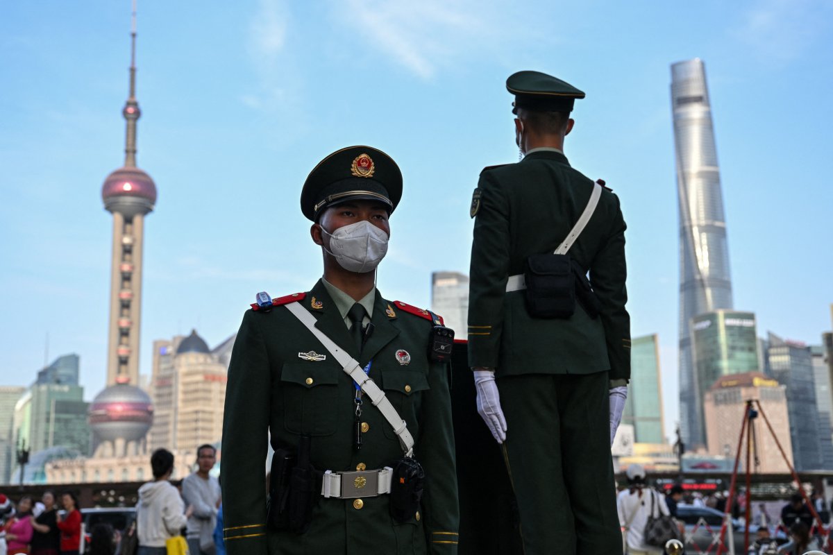 Chinese Paramilitary Force In Shanghai