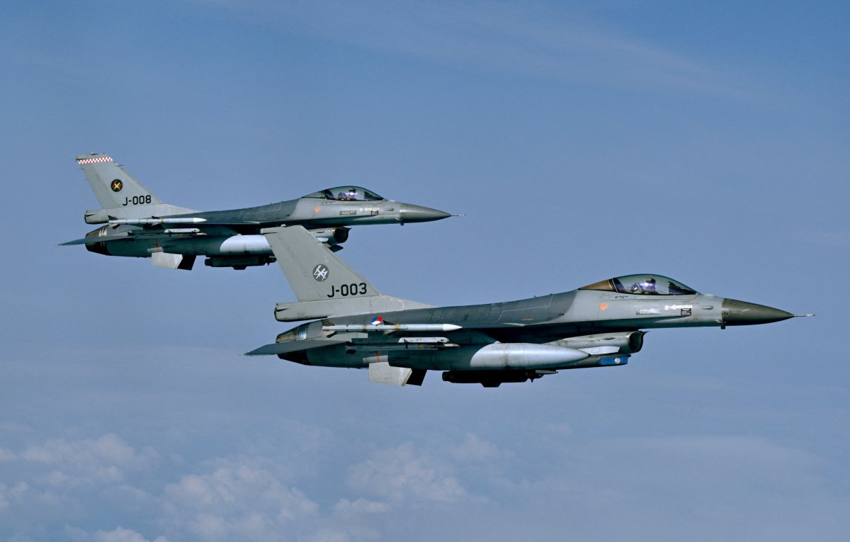 F-16s from Netherlands conduct an exercise 