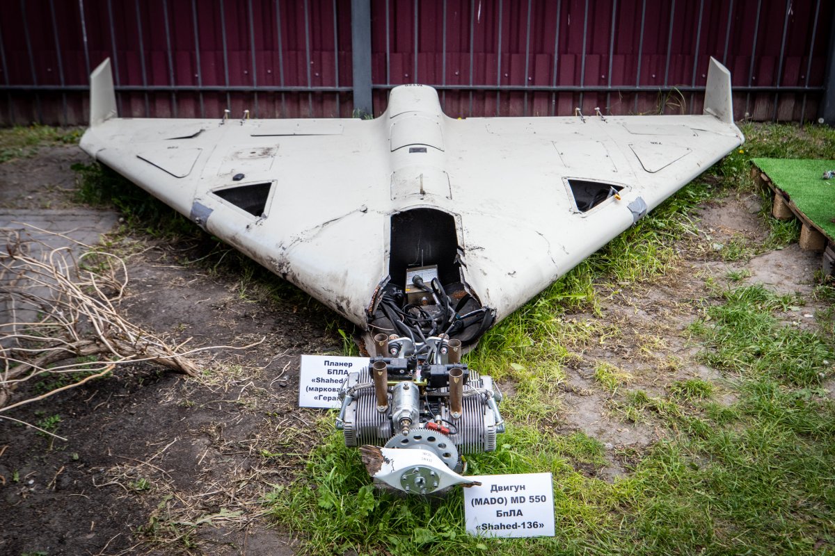 Shahed drone remnants pictured in Kyiv